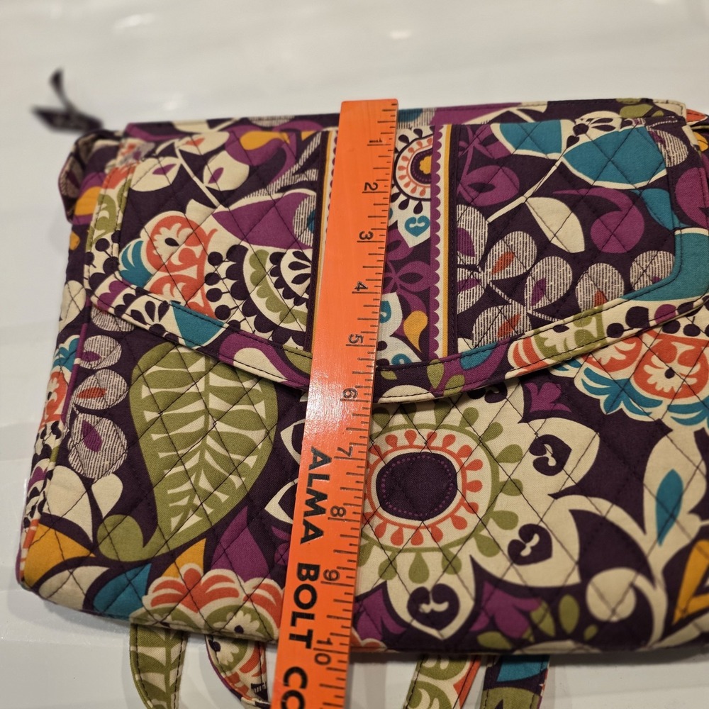 Vera Bradley PLUM CRAZY Hipster Purse Shoulder Crossbody Purple Floral Organizer - Picture 13 of 14